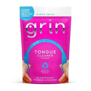 Grin 32ct Disposable Tongue Cleaner Scraper Straps NWT